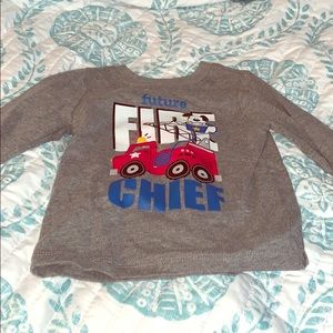 Boys Grey Fire Truck Shirt